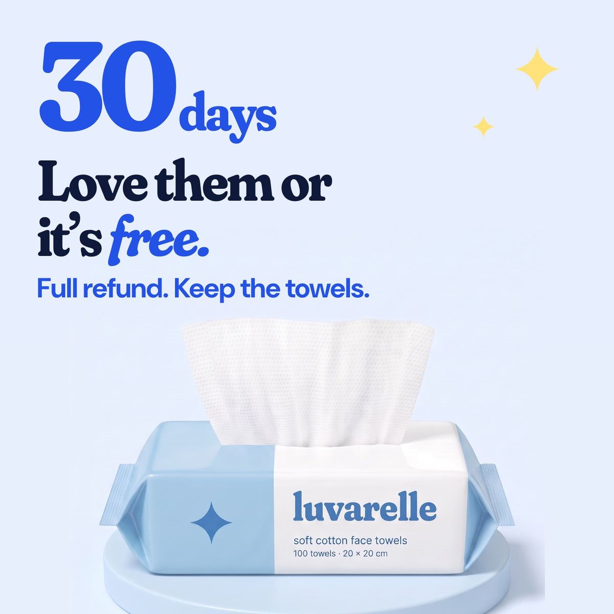 30 days. Love them or it’s free. Full refund, keep the towels.